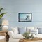 Stupell Industries Blue And White Beach Scene Black Framed Floater Canvas Wall Art, design by LSR Design Studio